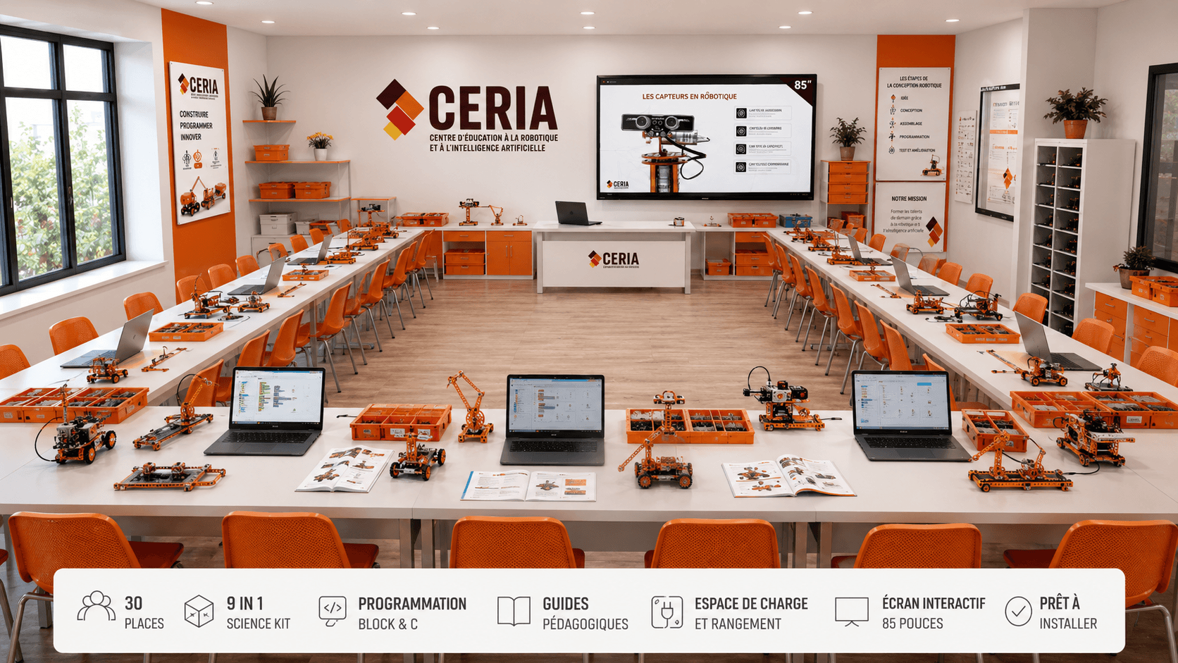 Modélisation 3D du laboratoire scolaire CERIA clés en main